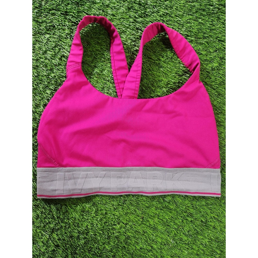 Ivy Park Bra Womens M Pink Sports Mesh Crossback Logo Band Medium Support